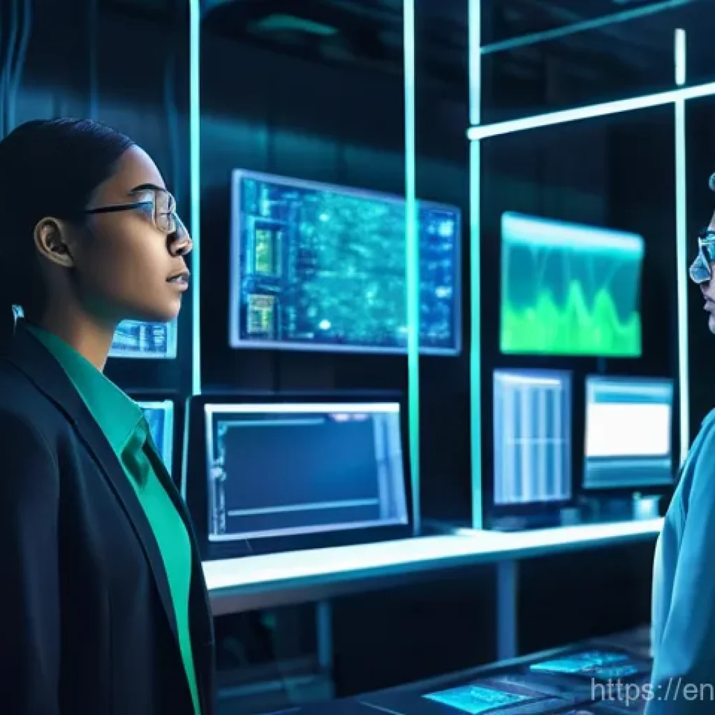 학습 데이터 분석을 위한 클라우드 솔루션 - **Prompt:** A diverse team of data scientists and AI engineers, dressed in modern business casual at...