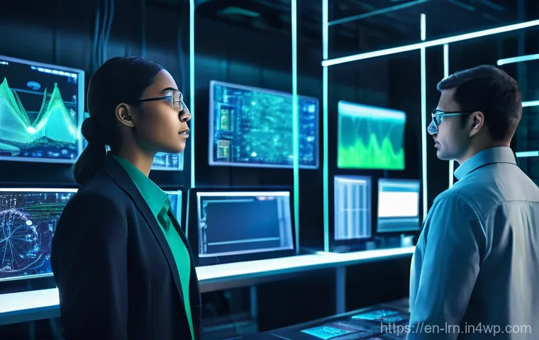 학습 데이터 분석을 위한 클라우드 솔루션 - **Prompt:** A diverse team of data scientists and AI engineers, dressed in modern business casual at...