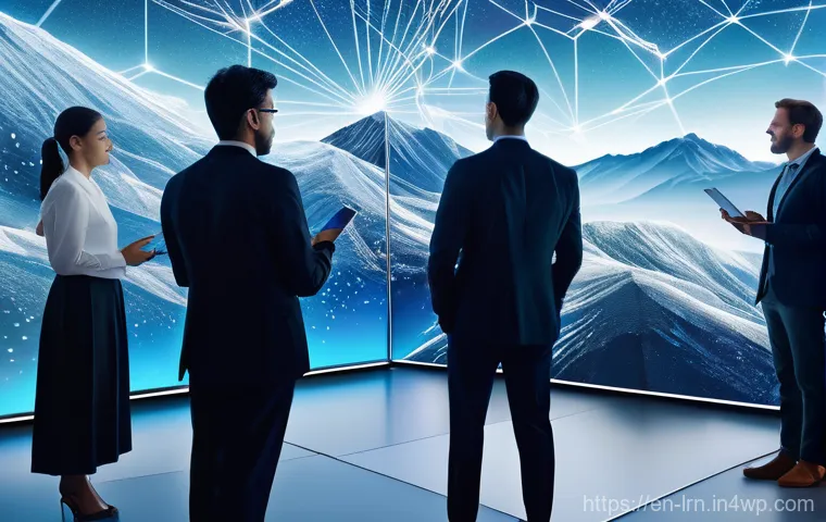 학습 데이터 분석을 위한 클라우드 솔루션 - **Prompt:** A diverse team of data scientists and AI engineers, dressed in modern business casual at...